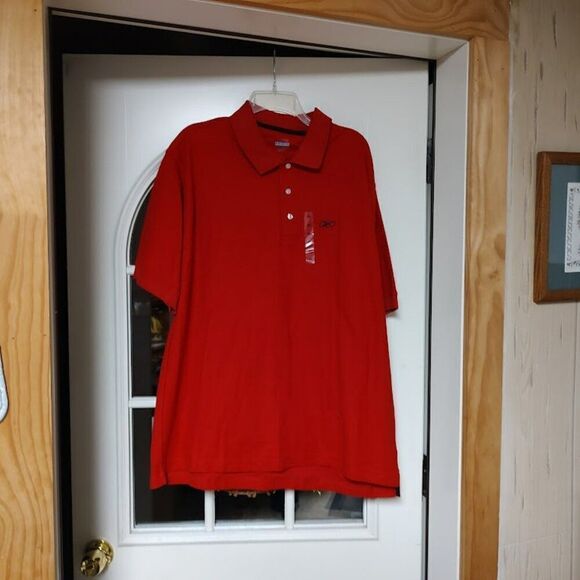 New Reebok Red Play Dry Polo Size Men's XL - Picture 1 of 2